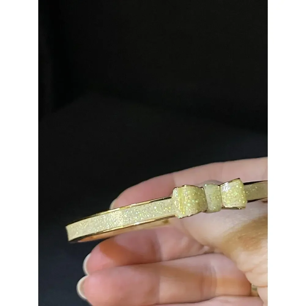 Kate Spade New York Moon River Opal Glitter Bangle Bow Gold-tone